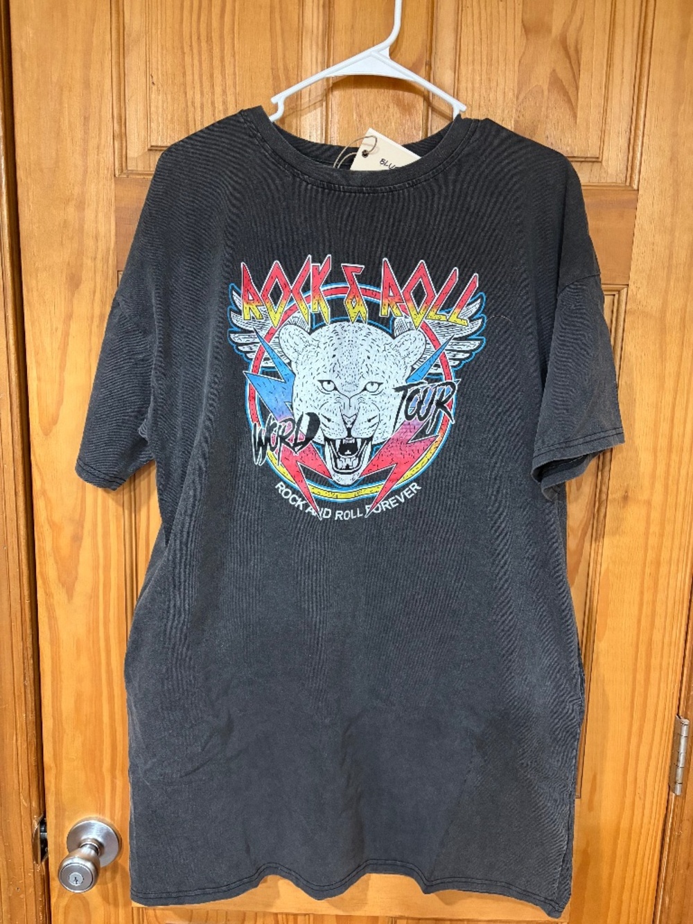 Blue Velvet Women’s Rock and roll tee shirt dress with pockets